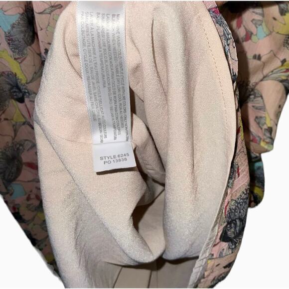 ELOQUII Layered Ruffle Crepe Pink Floral Print Short Sleeved Shift Dress Sz. 20 - Picture 13 of 16